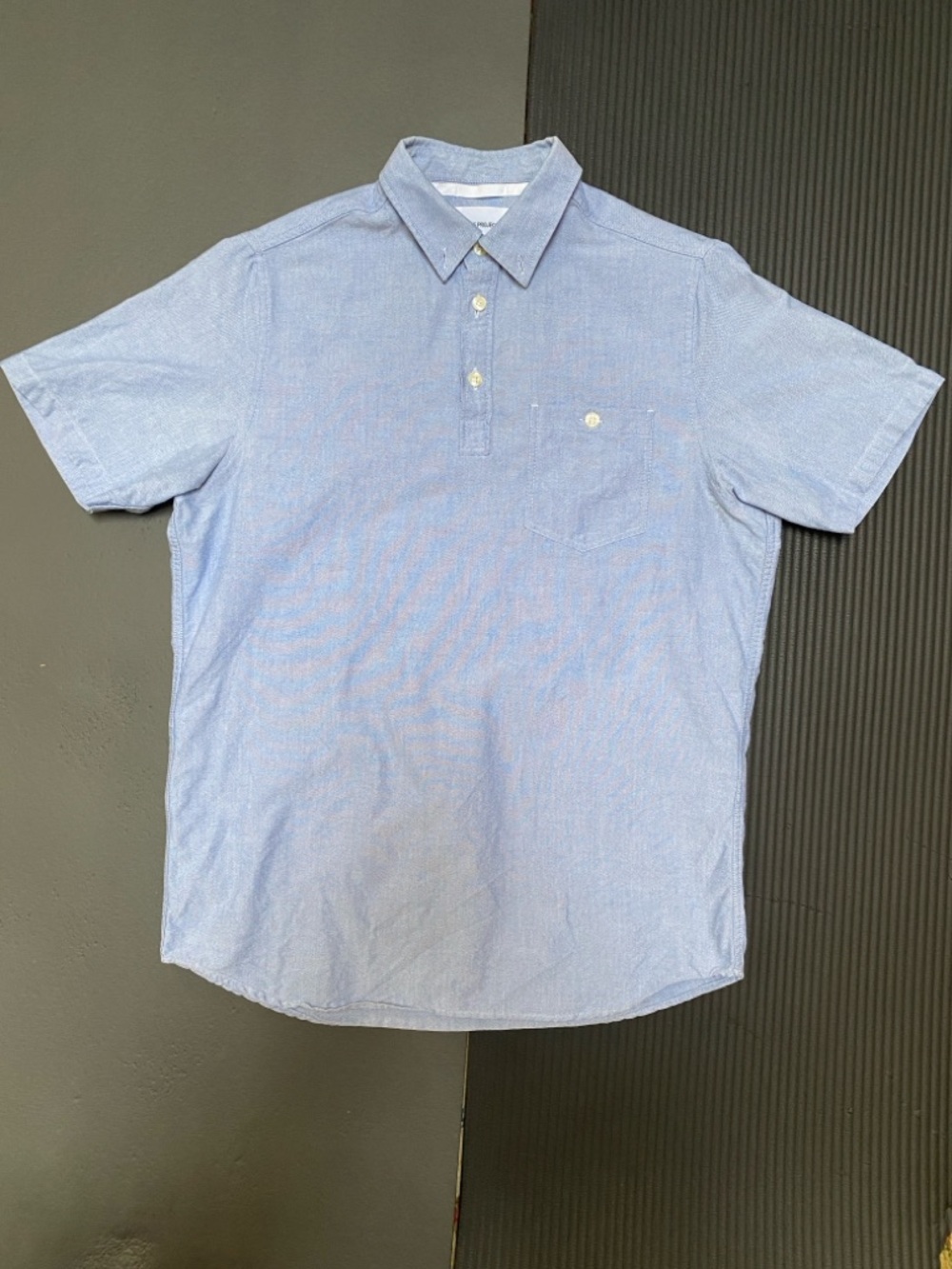 Norse Men's Light Blue Short Sleeve Button Polo Shirt, Small